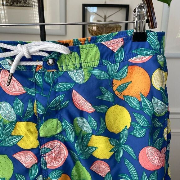 Abercrombie and Fitch Men’s Swim Trunks Citrus Print 33 x 7 L - Picture 3 of 8